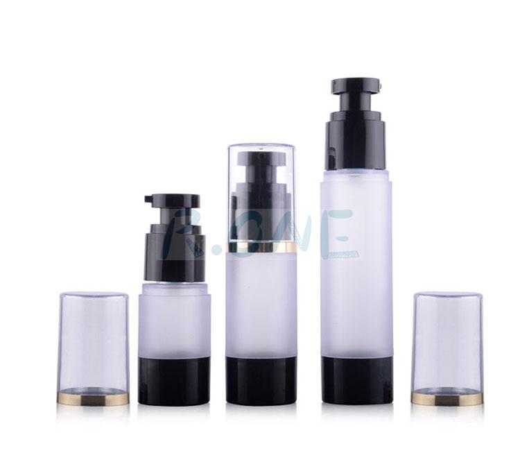 black airless cosmetic bottle