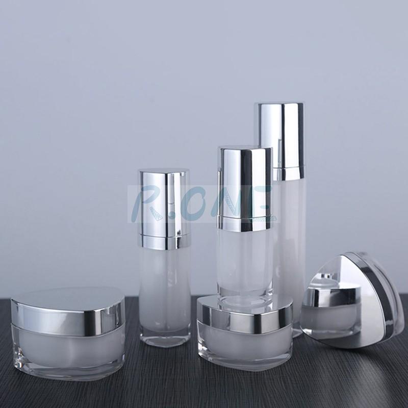 RO-CS047 Pearl white trilateral cosmetic packaging containers