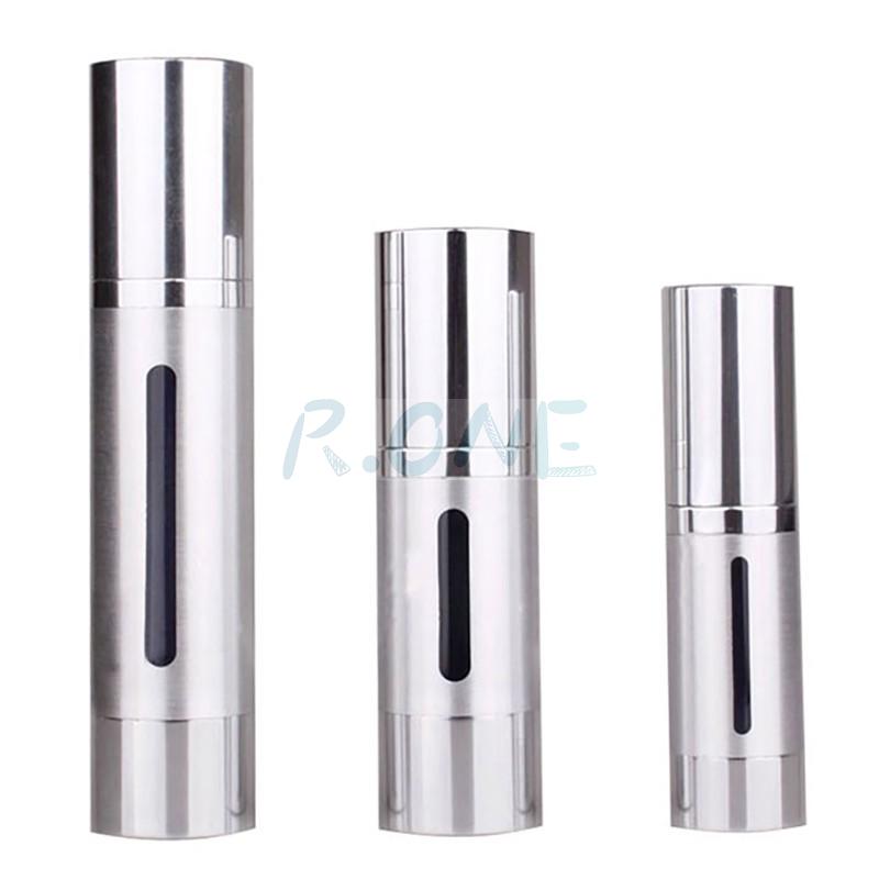 RO-AB019 Silver color travel cosmetic bottle  with air vacuum