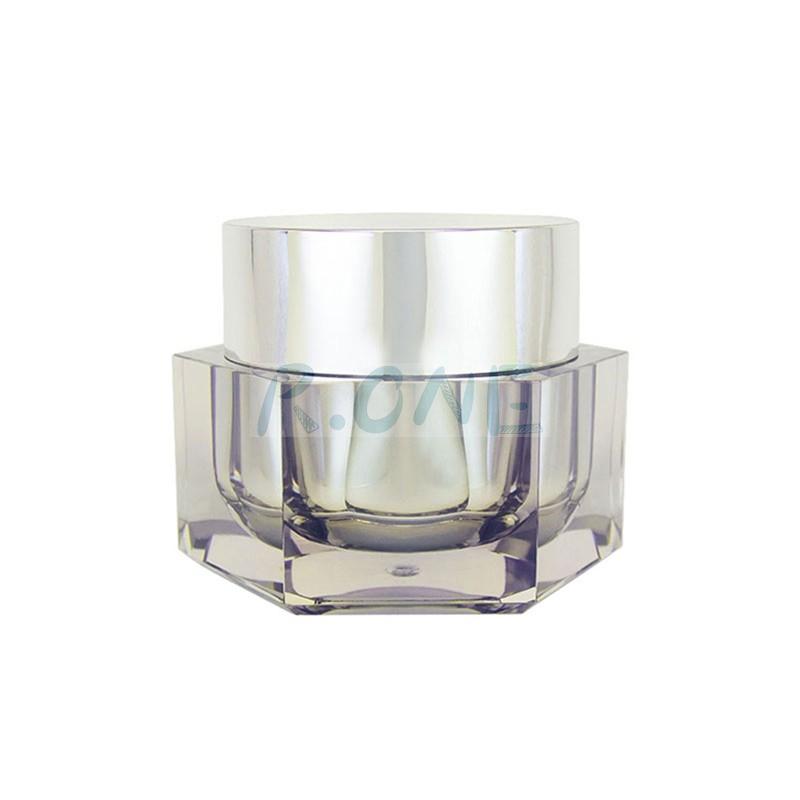 RO-CJ017 Polygon acrylic cream jar for 50g cosmetic packaging