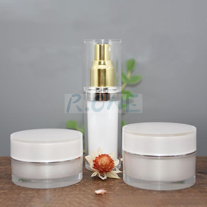 RO-CS036 Pearl white round cosmetic packaging set