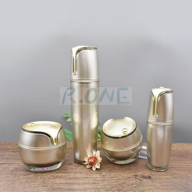 RO-CS025 Lotus leaf-shaped golden cosmetic packaging sets