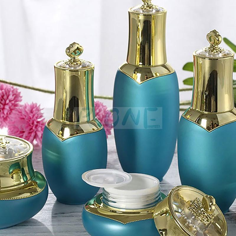 RO-CS045 Ocean blue imperial crown plastic cosmetic container