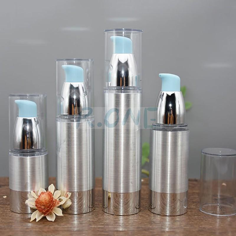 RO-AB045 Silver round bottle with air vacuum
