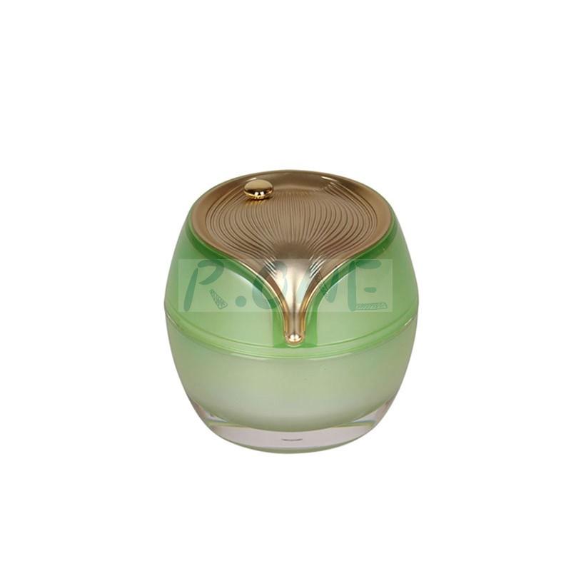 RO-CJ016 Green gradient lotus leaves cream jar