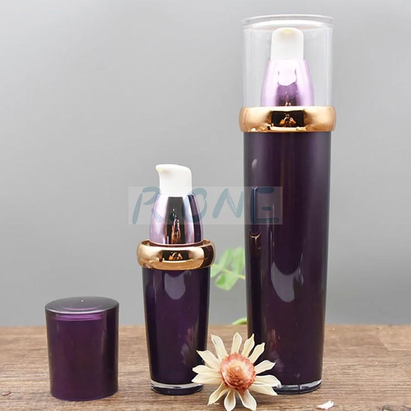 RO-LB034 Elegant purple color empty plastic cosmetic lotion bottle