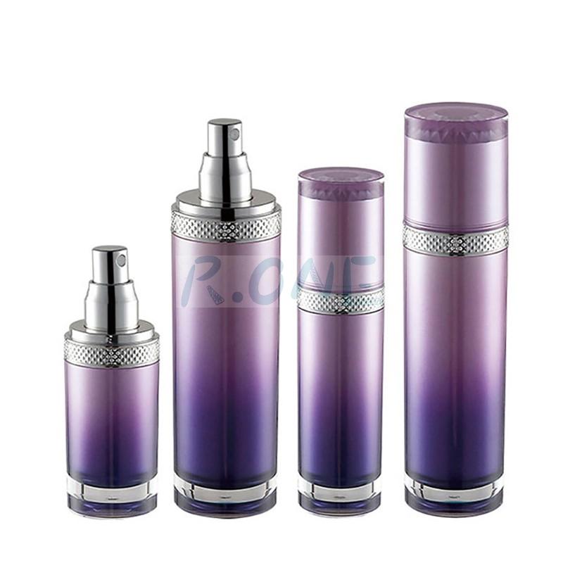 RO-LB023 Graceful round violet color cosmetic container