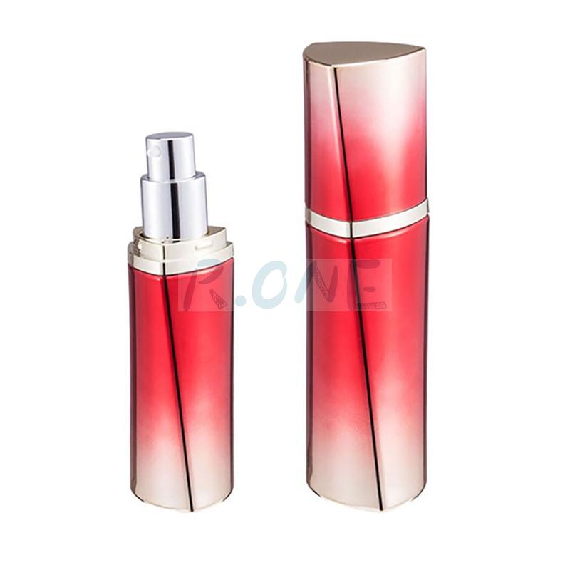 RO-LB021 Triangle rotary acrylic lotion bottles with plating treatment